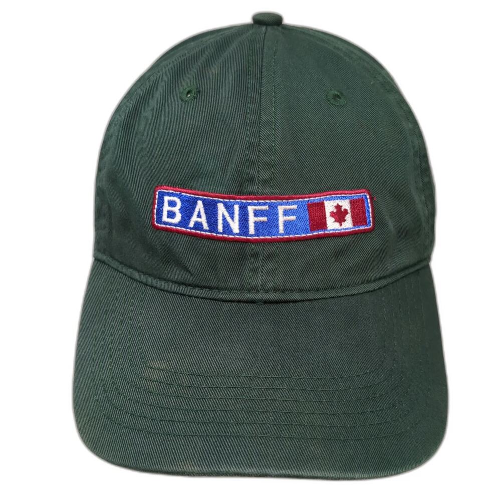 Canadian Original Baseball Cap Green One Size Banff Canada Flag Strapback Hat